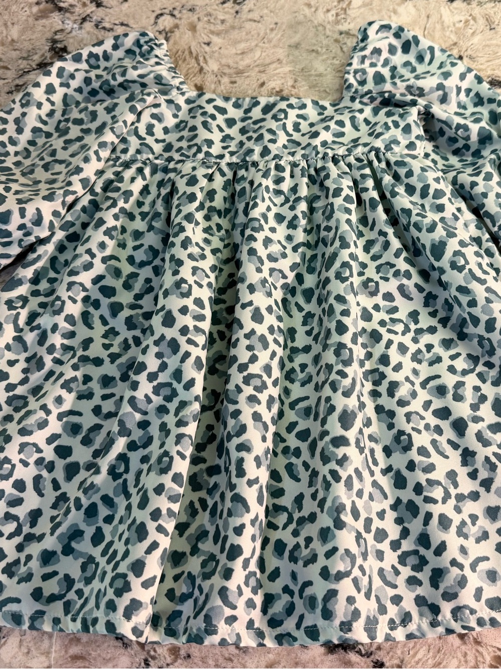 Janie and Jack Teal Leopard Print Dress